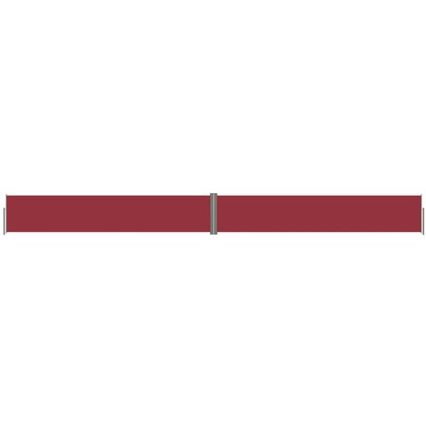 Auvent paravent store brise-vue latéral rétractable de patio jardin terrasse balcon protection visuelle écran 117 x 1200 cm rouge