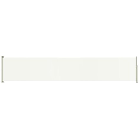 Auvent paravent store brise-vue latéral rétractable de patio jardin terrasse balcon protection visuelle écran 117 x 600 cm crème