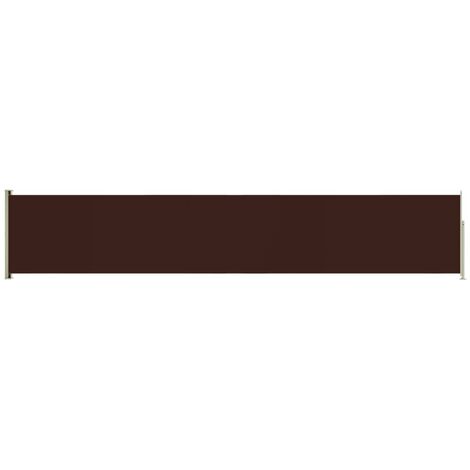 Auvent paravent store brise-vue latéral rétractable de patio jardin terrasse balcon protection visuelle écran 117 x 600 cm marron