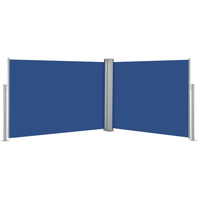 Helloshop26 - Auvent paravent store brise-vue latéral rétractable de patio jardin terrasse balcon protection visuelle écran 120 x 1000 cm bleu