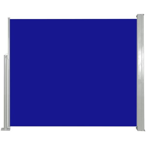 Auvent paravent store brise-vue latéral rétractable de patio jardin terrasse balcon protection visuelle écran 120 x 300 cm bleu
