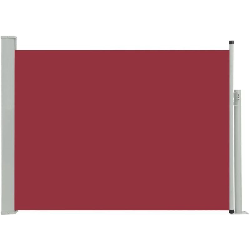 Helloshop26 - Auvent paravent store brise-vue latéral rétractable de patio jardin terrasse balcon protection visuelle écran 120 x 500 cm rouge