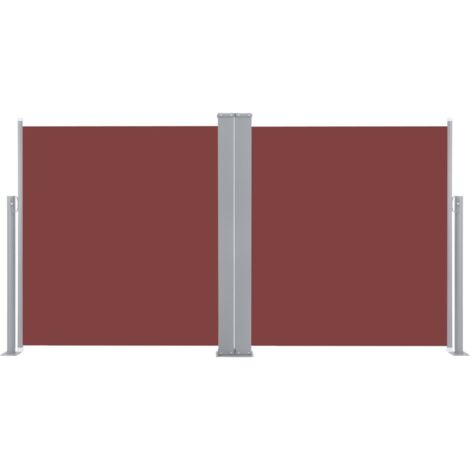 Auvent paravent store brise-vue latéral rétractable de patio jardin terrasse balcon protection visuelle écran 120 x 600 cm marron