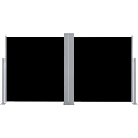 Auvent paravent store brise-vue latéral rétractable de patio jardin terrasse balcon protection visuelle écran 120 x 600 cm noir