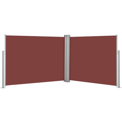 Auvent paravent store brise-vue latéral rétractable de patio jardin terrasse balcon protection visuelle écran 140 x 1000 cm marron