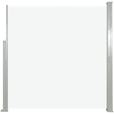 Auvent paravent store brise-vue latéral rétractable de patio jardin terrasse balcon protection visuelle écran 140 x 300 cm blanc cassé