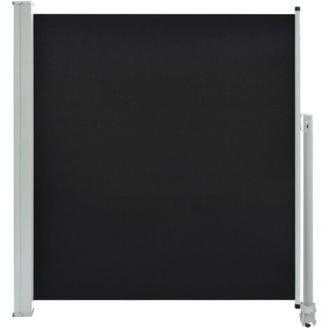 Auvent paravent store brise-vue latéral rétractable de patio jardin terrasse balcon protection visuelle écran 140 x 300 cm noir