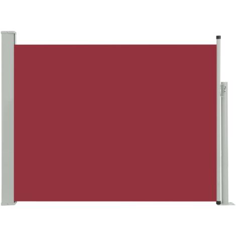 Auvent paravent store brise-vue latéral rétractable de patio jardin terrasse balcon protection visuelle écran 140 x 500 cm rouge