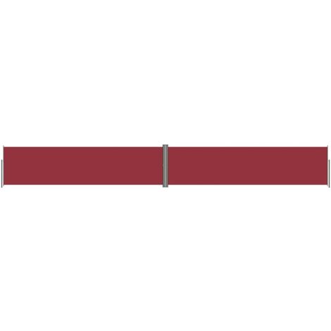 Auvent paravent store brise-vue latéral rétractable de patio jardin terrasse balcon protection visuelle écran 160 x 1200 cm rouge