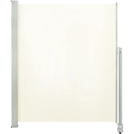 Auvent paravent store brise-vue latéral rétractable de patio jardin terrasse balcon protection visuelle écran 160 x 300 cm blanc cassé