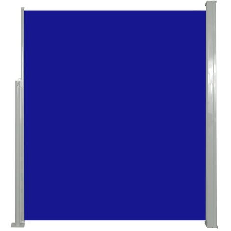 Auvent paravent store brise-vue latéral rétractable de patio jardin terrasse balcon protection visuelle écran 160 x 500 cm bleu