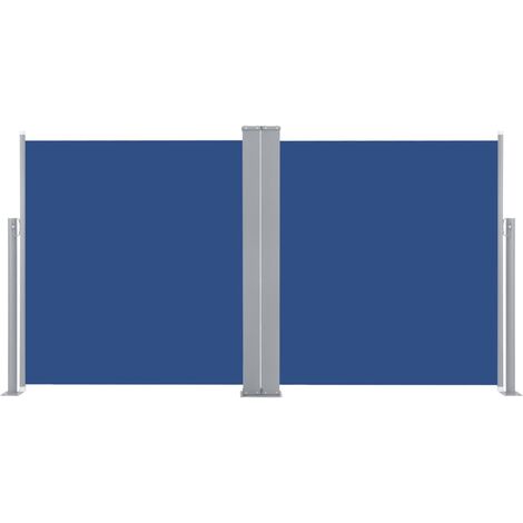 Auvent paravent store brise-vue latéral rétractable de patio jardin terrasse balcon protection visuelle écran 160 x 600 cm bleu