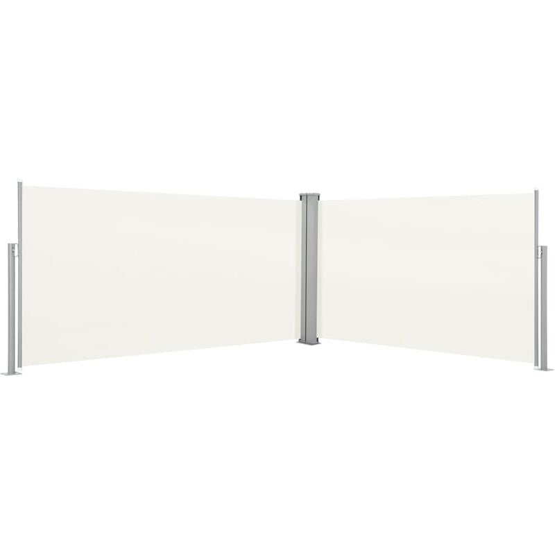 Helloshop26 - Auvent paravent store brise-vue latéral rétractable de patio jardin terrasse balcon protection visuelle écran 160 x 600 cm crème