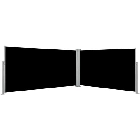 Auvent paravent store brise-vue latéral rétractable de patio jardin terrasse balcon protection visuelle écran 160 x 600 cm noir