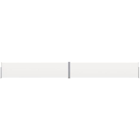 Auvent paravent store brise-vue latéral rétractable de patio jardin terrasse balcon protection visuelle écran 170 x 1200 cm crème