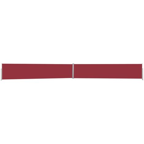 Auvent paravent store brise-vue latéral rétractable de patio jardin terrasse balcon protection visuelle écran 170 x 1200 cm rouge