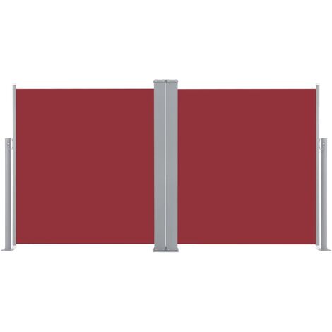Auvent paravent store brise-vue latéral rétractable de patio jardin terrasse balcon protection visuelle écran 170 x 600 cm rouge