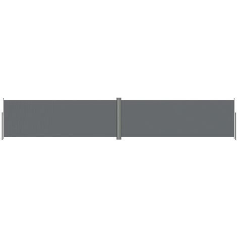 Auvent paravent store brise-vue latéral rétractable de patio jardin terrasse balcon protection visuelle écran 180 x 1000 cm anthracite