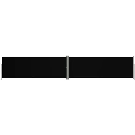 Auvent paravent store brise-vue latéral rétractable de patio jardin terrasse balcon protection visuelle écran 180 x 1000 cm noir