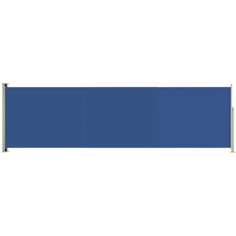 Auvent paravent store brise-vue latéral rétractable de patio jardin terrasse balcon protection visuelle écran 180 x 600 cm bleu