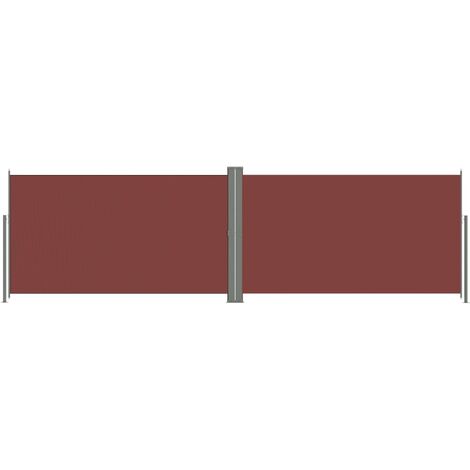 Auvent paravent store brise-vue latéral rétractable de patio jardin terrasse balcon protection visuelle écran 180 x 600 cm marron