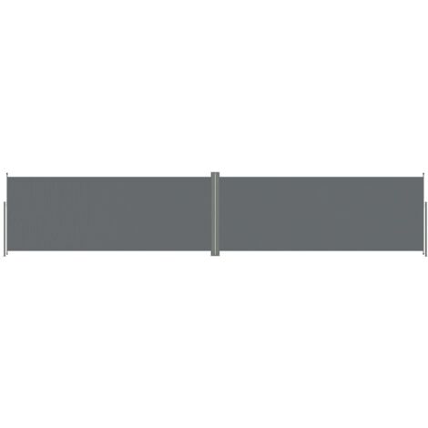 Auvent paravent store brise-vue latéral rétractable de patio jardin terrasse balcon protection visuelle écran 200 x 1000 cm anthracite