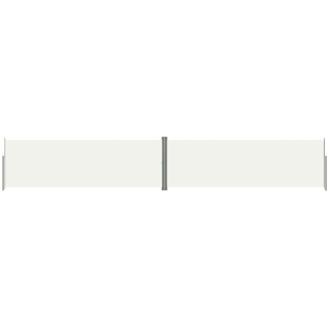 Auvent paravent store brise-vue latéral rétractable de patio jardin terrasse balcon protection visuelle écran 200 x 1200 cm crème