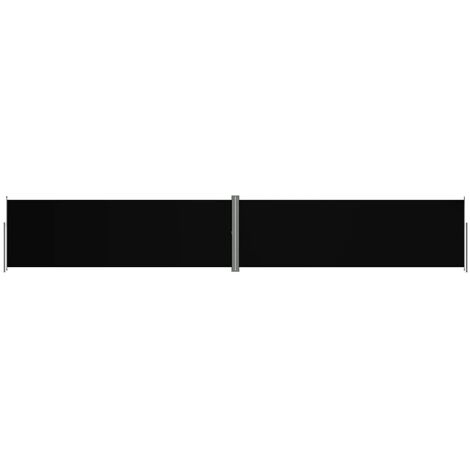 Auvent paravent store brise-vue latéral rétractable de patio jardin terrasse balcon protection visuelle écran 200 x 1200 cm noir