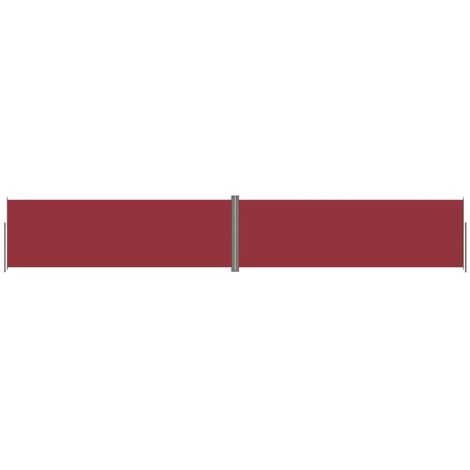 Auvent paravent store brise-vue latéral rétractable de patio jardin terrasse balcon protection visuelle écran 200 x 1200 cm rouge