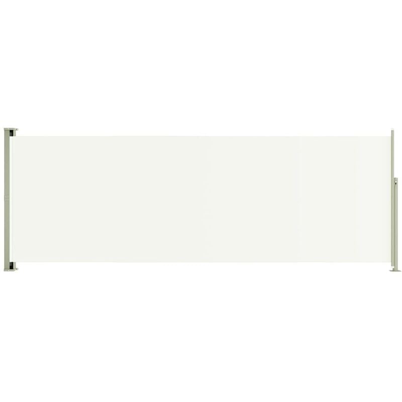 Auvent paravent store brise-vue latéral rétractable de patio jardin terrasse balcon protection visuelle écran 220 x 600 cm crème