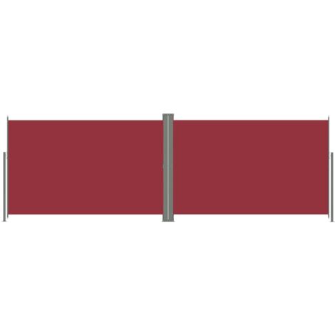 Auvent paravent store brise-vue latéral rétractable de patio jardin terrasse balcon protection visuelle écran 220 x 600 cm rouge