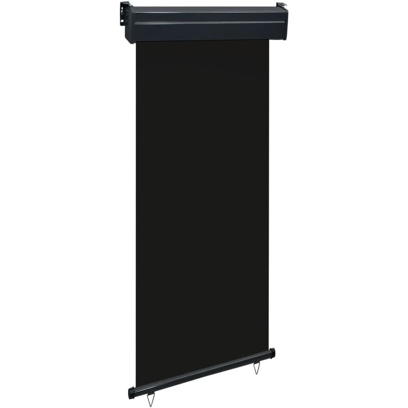 Auvent paravent store brise-vue latéral rétractable de patio jardin terrasse balcon protection visuelle écran 80 x 250 cm noir