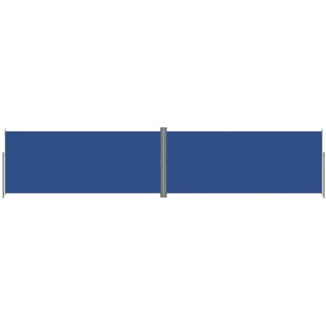 Auvent paravent store brise-vue latéral rétractable de patio jardin terrasse balcon protection visuelle écran bleu 220 x 1000 cm