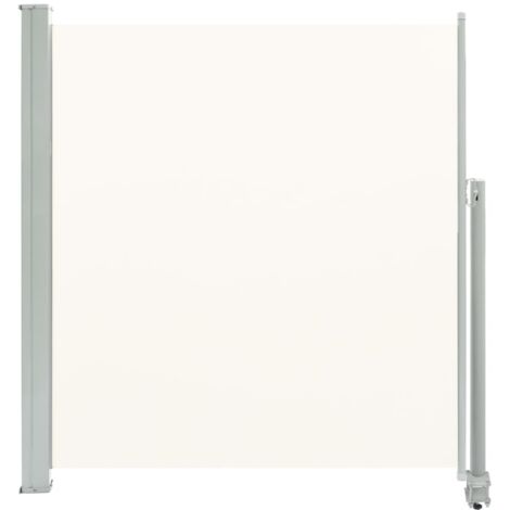 Auvent paravent store brise-vue latéral rétractable de patio jardin terrasse balcon protection visuelle écran de patio 140 x 300 cm blanc cassé