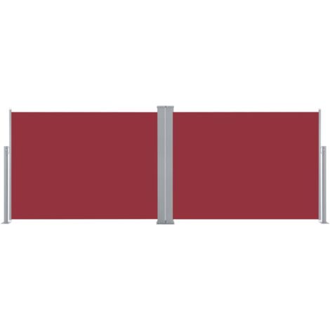 Auvent paravent store brise-vue latéral rétractable de patio jardin terrasse balcon protection visuelle écran rouge 100 x 1000 cm