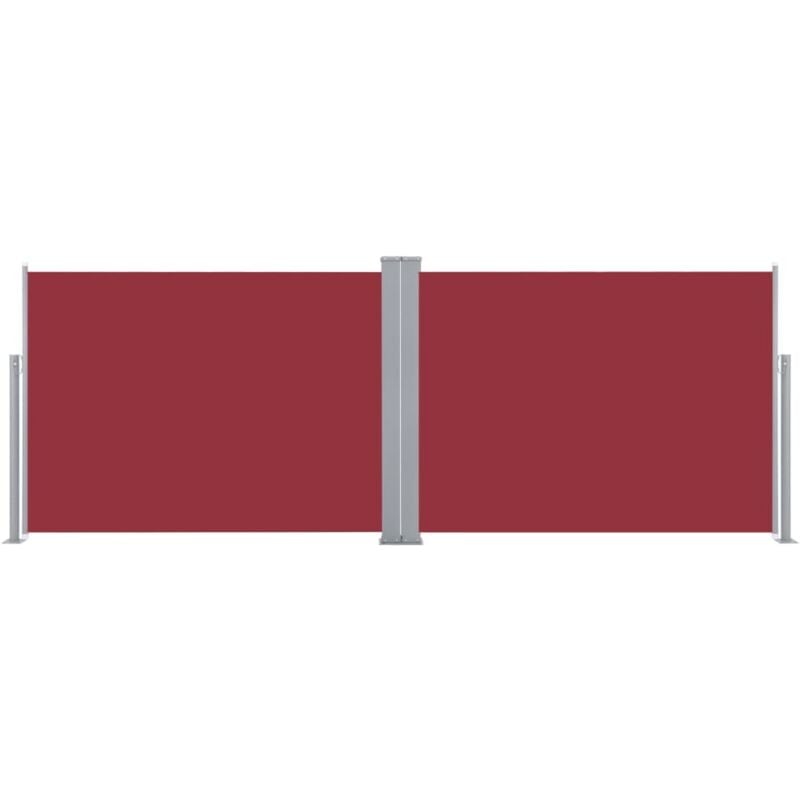 Helloshop26 - Auvent paravent store brise-vue latéral rétractable de patio jardin terrasse balcon protection visuelle écran rouge 120 x 1000 cm