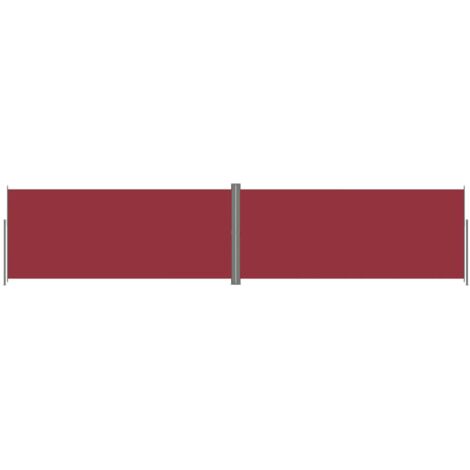 Auvent paravent store brise-vue latéral rétractable de patio jardin terrasse balcon protection visuelle écran rouge 220 x 1000 cm