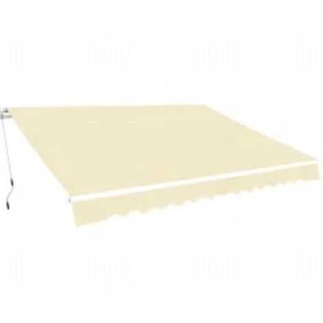 Auvent pliable manuel,Marquise Anti-UV,Auvent facile à assembler 600 cm Crème -FR49793