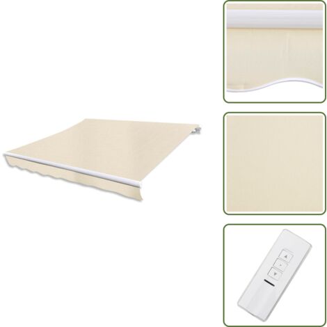 Auvent pliable motorisé 400 cm Crème - Store Exterieur - Auvent Pliable - Parasol Mural - Protection Solaire - Abri Jardin