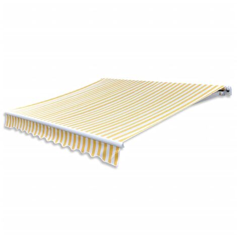 Auvent pliable motorisé  Store Banne Marquise 400 cm Jaune/blanc 43209