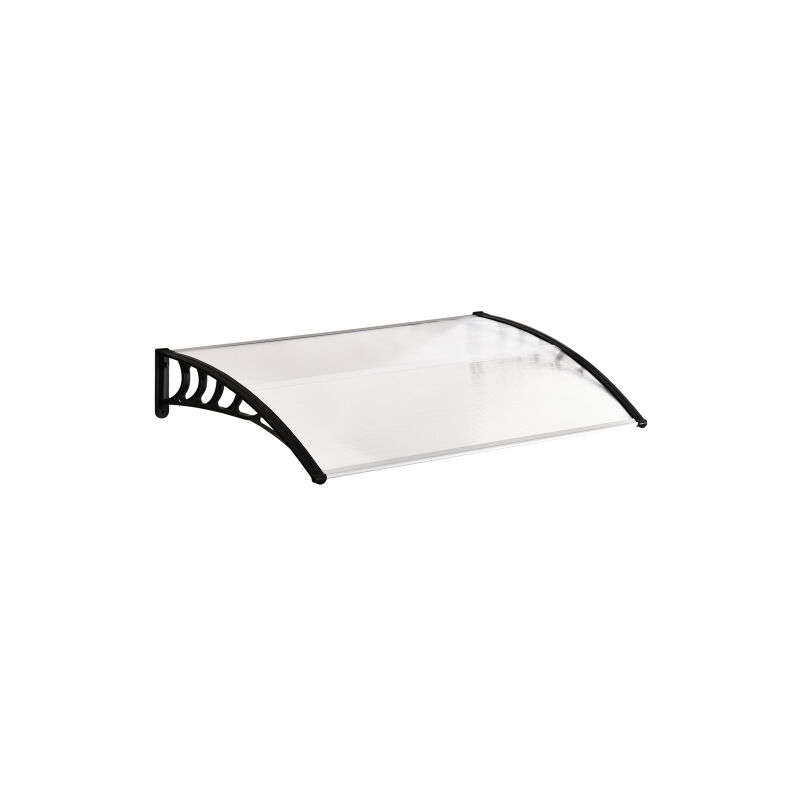 Auvent porte avant auvent podium auvent 90x150cm en polycarbonate blanc résistant aux UV pour une protection optimale contre les intempéries