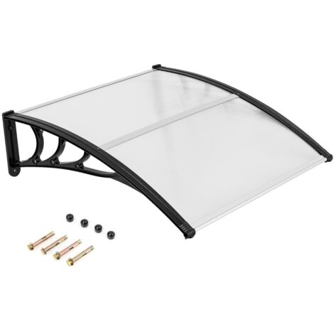Auvent Porte d'Entree Marquise de Porte et Fenêtre Extérieur Plaque en Polycarbonate Protection Blanc