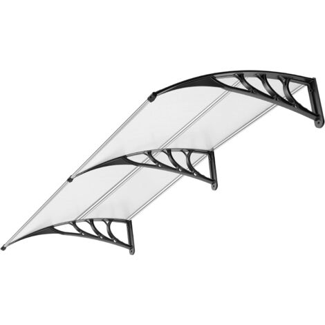 Auvent Porte Fenêtre - 1 Unité - Polycarbonate Transparent - Protection UV Pluie - Terrasse Balcon Patio - 200x100cm