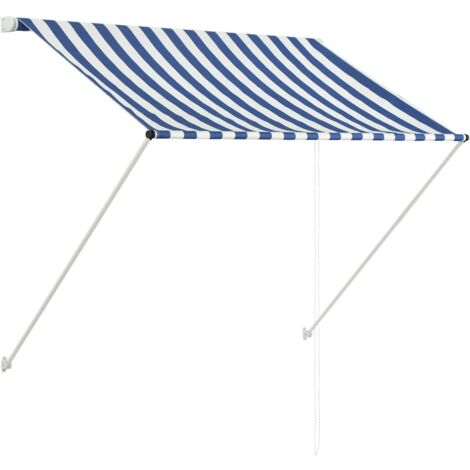 Auvent rétractable 100x150 cm Bleu et blanc