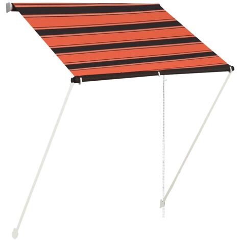 Auvent rétractable 150x150 cm Orange et marron