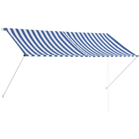 Auvent rétractable 250x150 cm Bleu et blanc