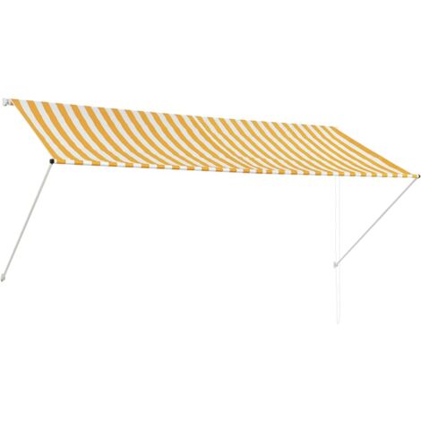 Auvent rétractable 300x150 cm Jaune et blanc