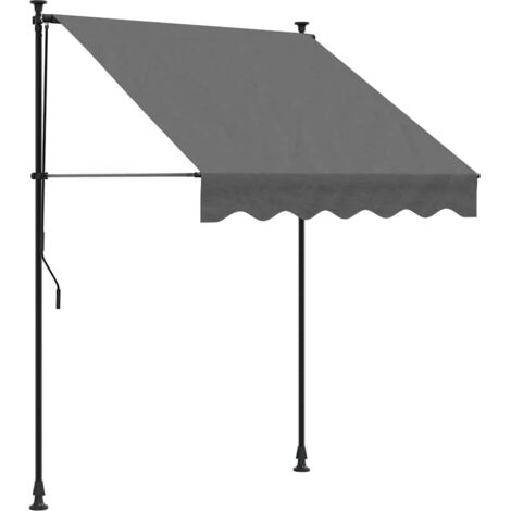 Auvent rétractable anthracite 150x150 m tissu et acier