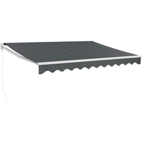 Auvent rétractable anthracite 3,5x2,5 m tissu et aluminium