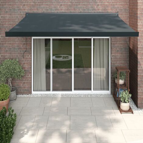 Auvent rétractable anthracite 3x2,5 m tissu et aluminium